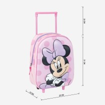 Schulrucksack mit Rädern Minnie Mouse Rosa 25 x 37 x 10 cm