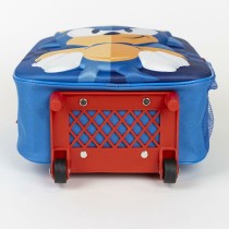 School Rucksack with Wheels Sonic Blue 25 x 31 x 10 cm