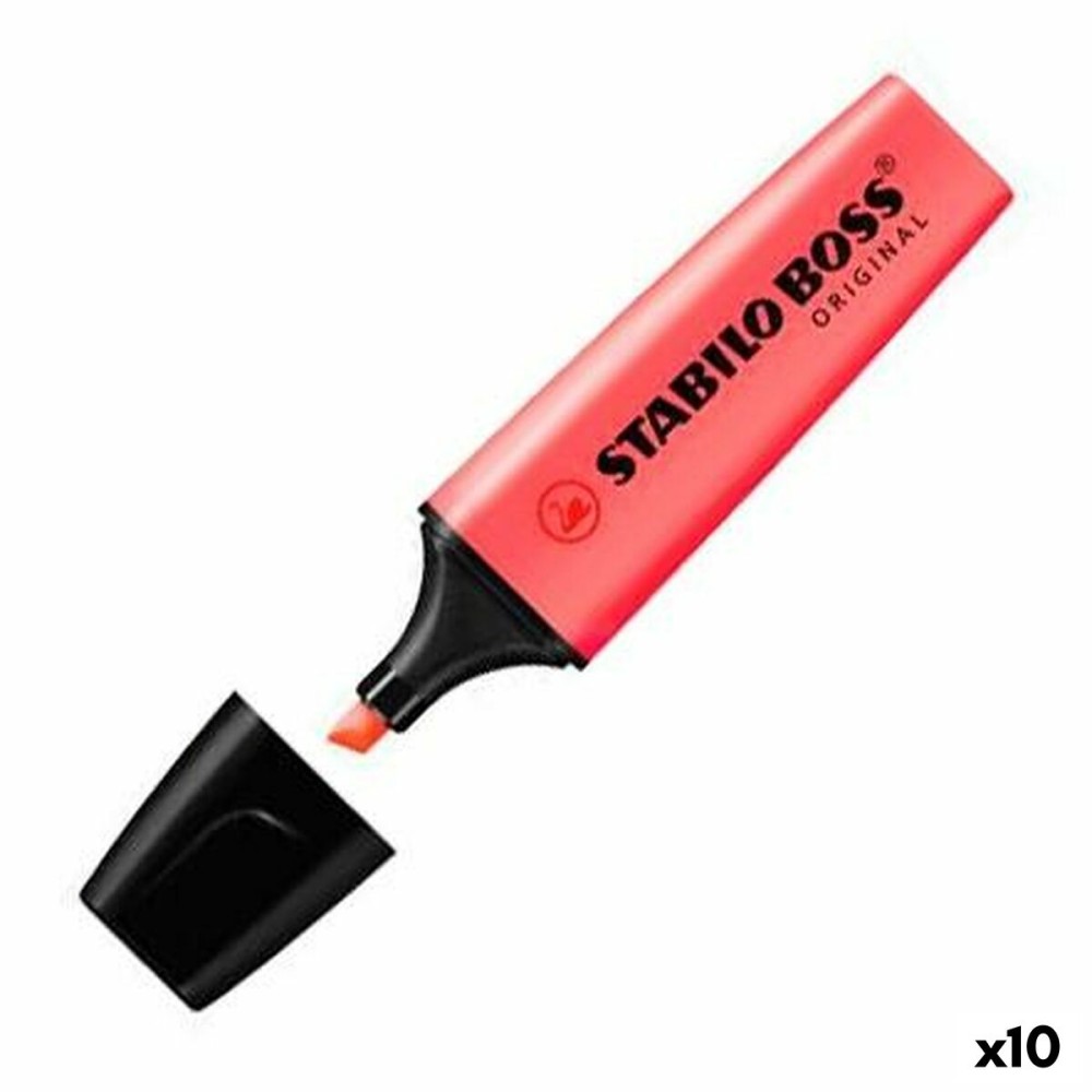 Textmarker Stabilo Rot (10 Stück)