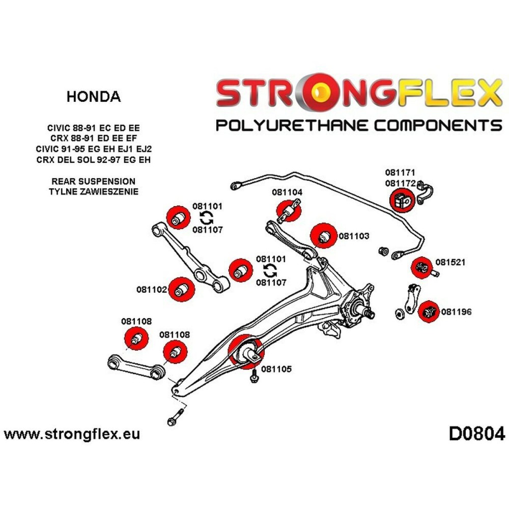 Silentblock Strongflex STF081101AX4 Chasis 4 Pieces