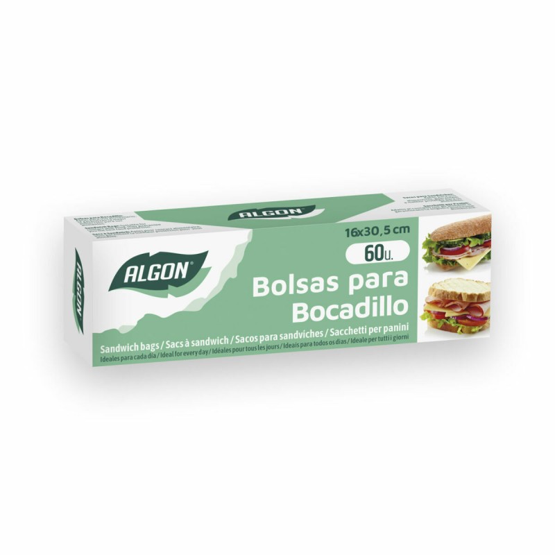 Ensemble de sacs alimentaires réutilisables Algon Porte-Goûters 60 Pièces 16 x 30,5 cm (24 Unités)