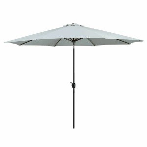 Marbueno Parasol Acero 8 Varillas D270 cm Polyester Blanc Jardin, Piscine, Terrasse