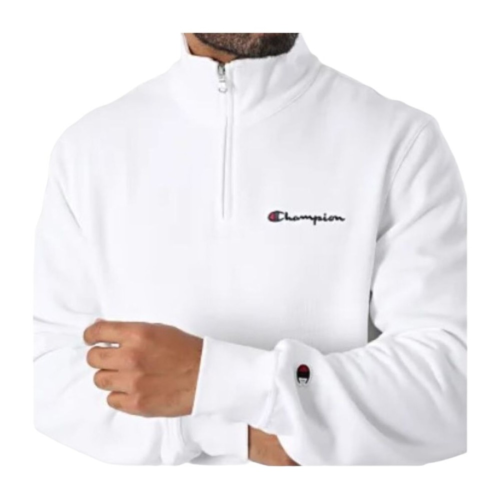 Herren Sweater ohne Kapuze Champion HALF ZIP SWEATSHIRT 220263 WHT Weiß