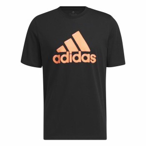 Herren Kurzarm-T-Shirt Adidas Logo Schwarz (L)