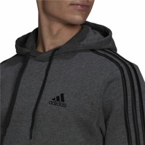 Herren Sweater mit Kapuze Adidas 3 Stripes Hellgrau