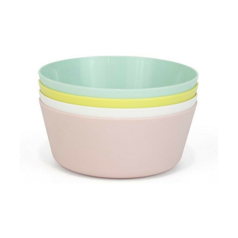 Set of bowls Dem Multicolour 4 Pieces Plastic 12 x 12 x 5 cm (4 Pieces) (24 Units)