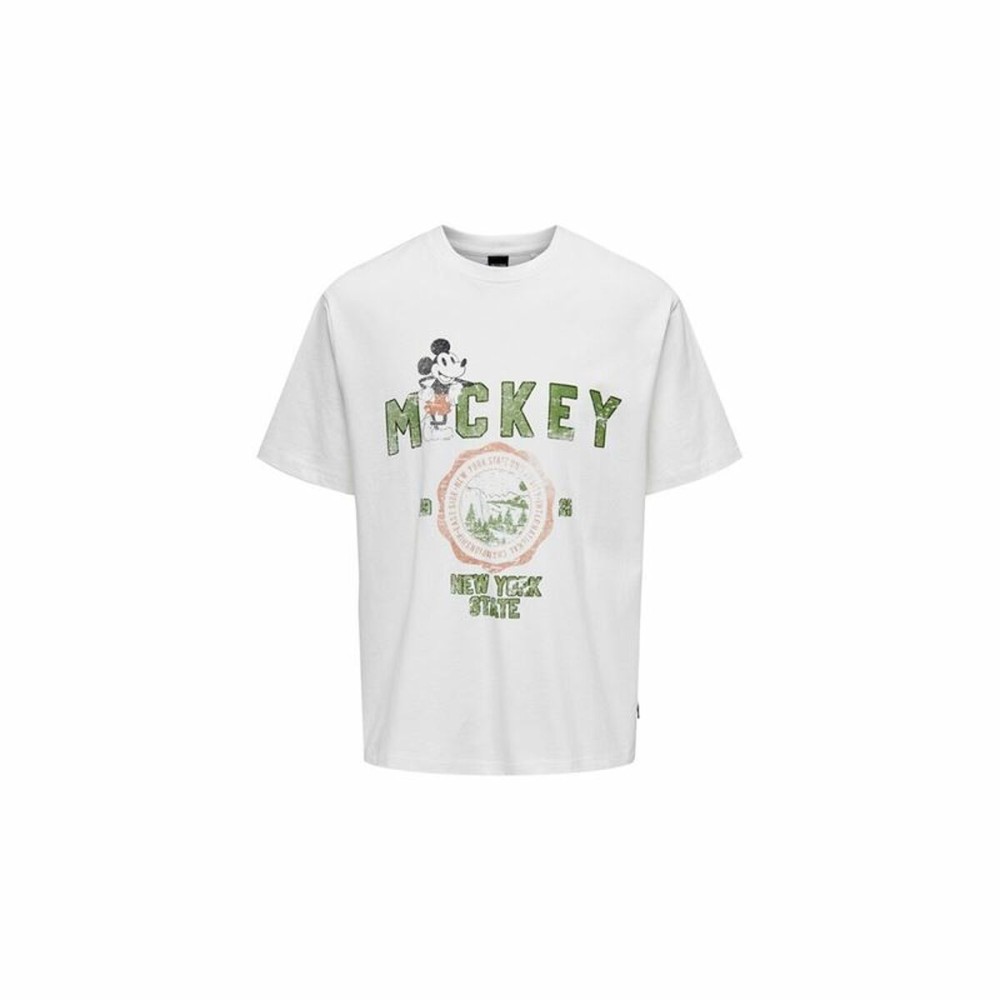 T-shirt à manches courtes homme Only & Sons Mickey Rlx Cloud Dancer Blanc