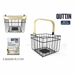 Multi-purpose basket Quttin Rustic 4 mm 28 x 26,5 x 22 cm (12 Units)