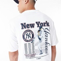 Men’s Short Sleeve T-Shirt New Era MLB PLAYER GRPHC OS TEE NEYYAN 60435538 White (S)