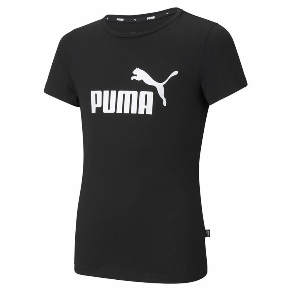 Child's Short Sleeve T-Shirt Puma Ess Logo G Black