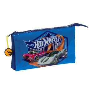 Dreifaches Mehrzweck-Etui Hot Wheels Sonny Marineblau 22 x 12 x 3 cm