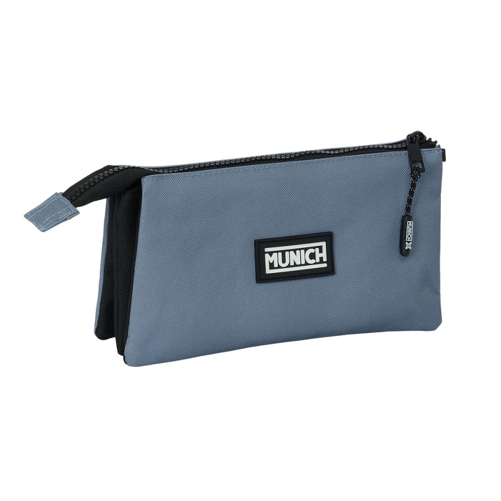 Dreifaches Mehrzweck-Etui Munich Basic Grau 22 x 12 x 3 cm