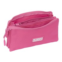 Trousse Fourre-Tout Triple Munich Basic Fuchsia 22 x 12 x 3 cm