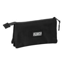 Trousse Fourre-Tout Triple Munich Negro Noir 22 x 12 x 3 cm