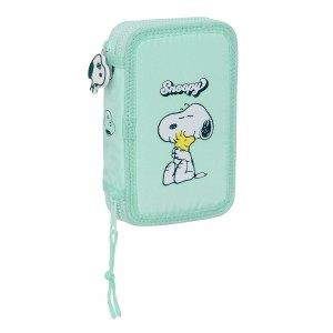 Double Pencil Case Snoopy Groovy Aquamarine 12.5 x 19.5 x 4 cm 28 Pieces