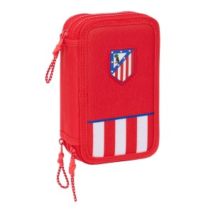 Triple Pencil Case Atlético Madrid Red 12,5 x 19,5 x 5,5 cm 36 Pieces