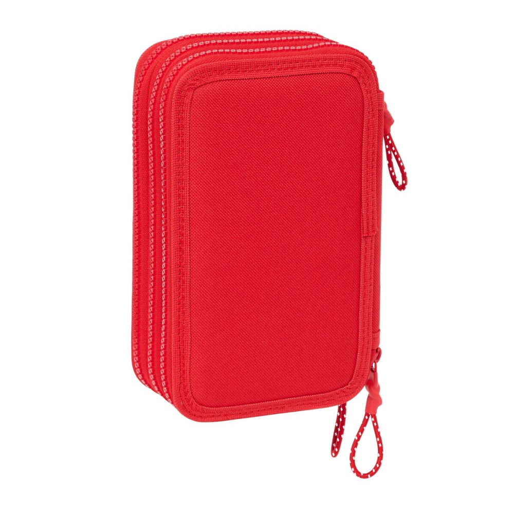 Triple Pencil Case Atlético Madrid Red 12,5 x 19,5 x 5,5 cm 36 Pieces