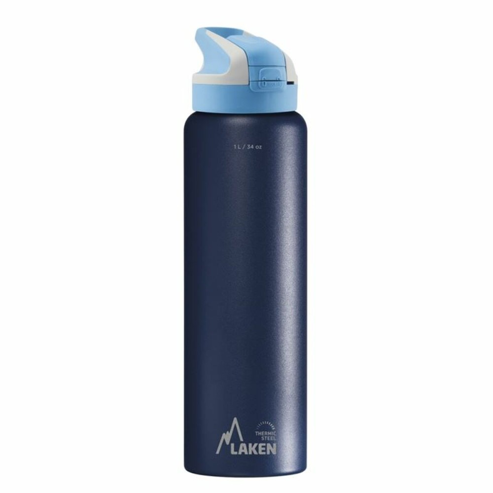 Water bottle Laken Summit Blue 1 L Stainless steel Plastic