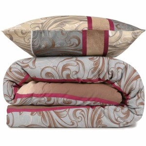 Parure de couette Gris Lit king size 3 Pièces