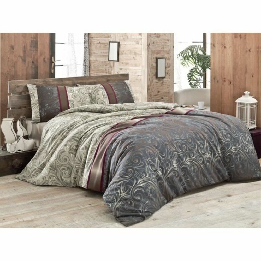 Parure de couette Gris Lit king size 3 Pièces