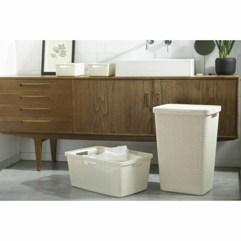 Panier à linge Curver Yute Blanc Plastique 45 L