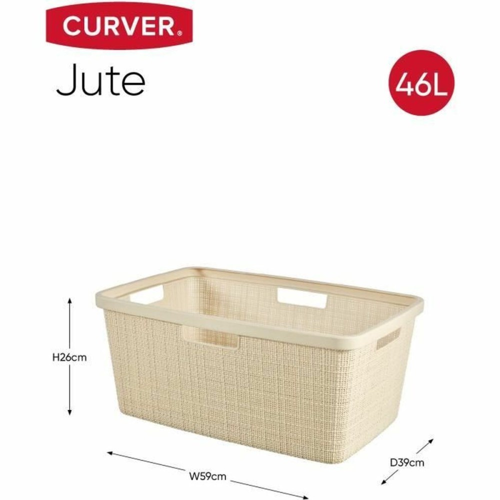 Wäschekorb Curver Yute Weiß Kunststoff 45 L