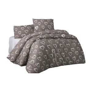 Parure de couette Marron Lit king size 3 Pièces