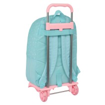 School Rucksack with Wheels Moos Butterflies Blue 30 x 46 x 14 cm