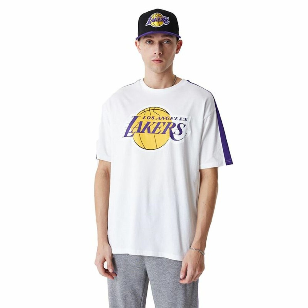 Herren Kurzarm-T-Shirt New Era NBA Colour Block LA Lakers Weiß