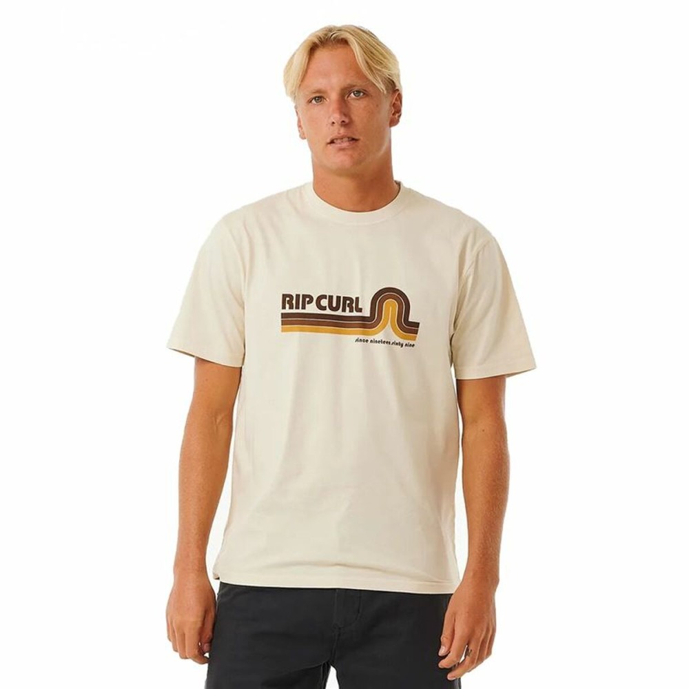 Herren Kurzarm-T-Shirt Rip Curl Surf Revival Mumma Warmes Weiß