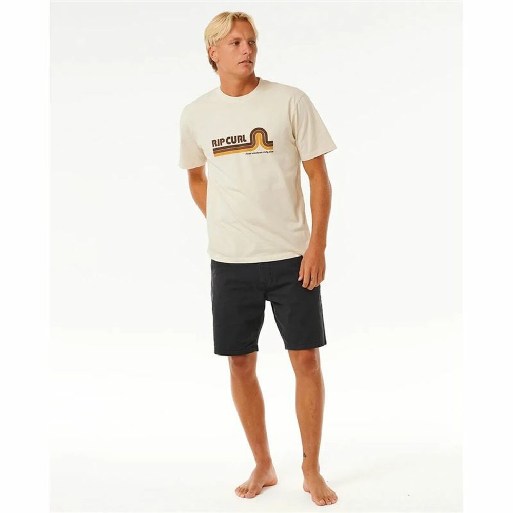 Herren Kurzarm-T-Shirt Rip Curl Surf Revival Mumma Warmes Weiß