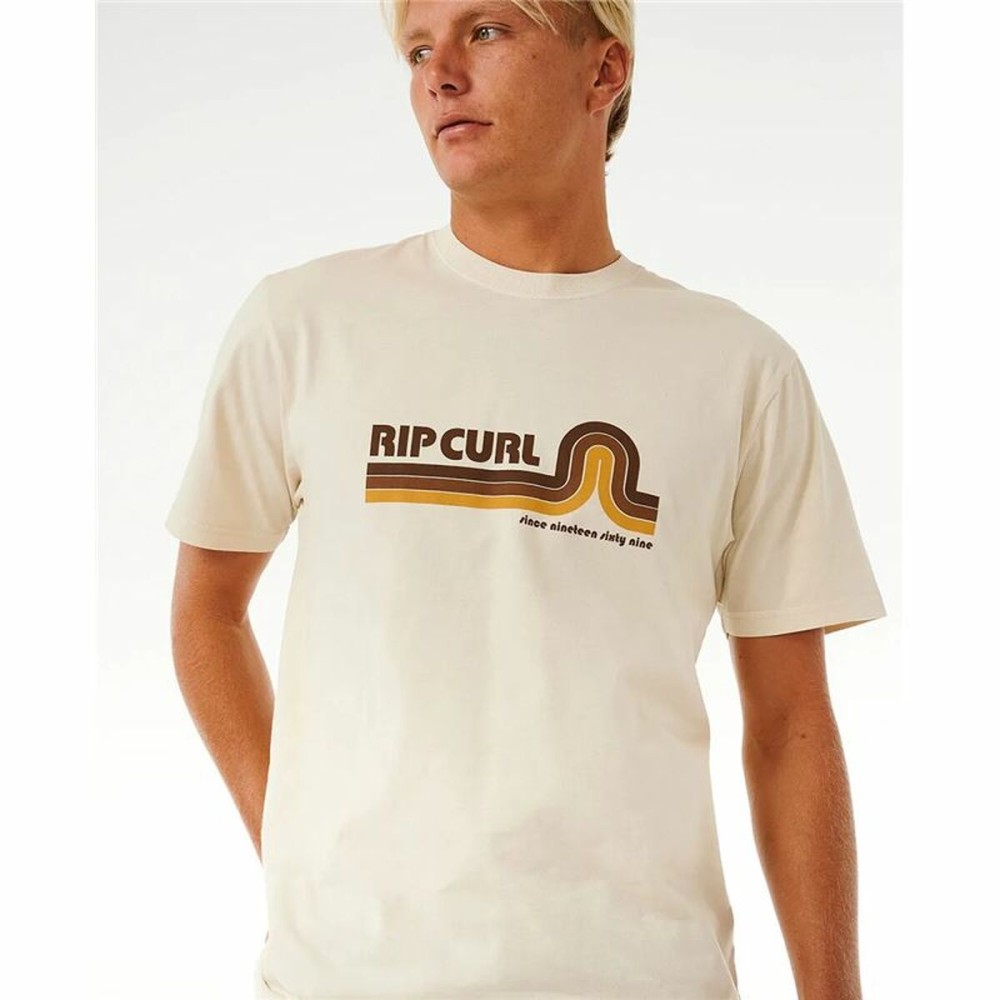 Herren Kurzarm-T-Shirt Rip Curl Surf Revival Mumma Warmes Weiß