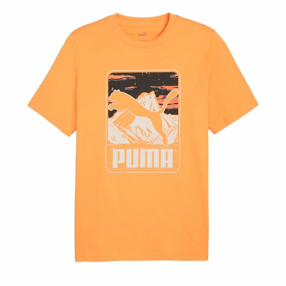 Men’s Short Sleeve T-Shirt Puma Graphics Mountain e Clementine  Orange