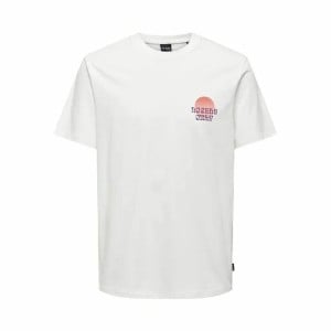 Men’s Short Sleeve T-Shirt Only & Sons Onskye Reg White