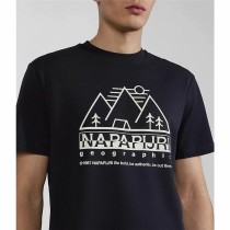 Herren Kurzarm-T-Shirt Napapijri S-Faber Schwarz