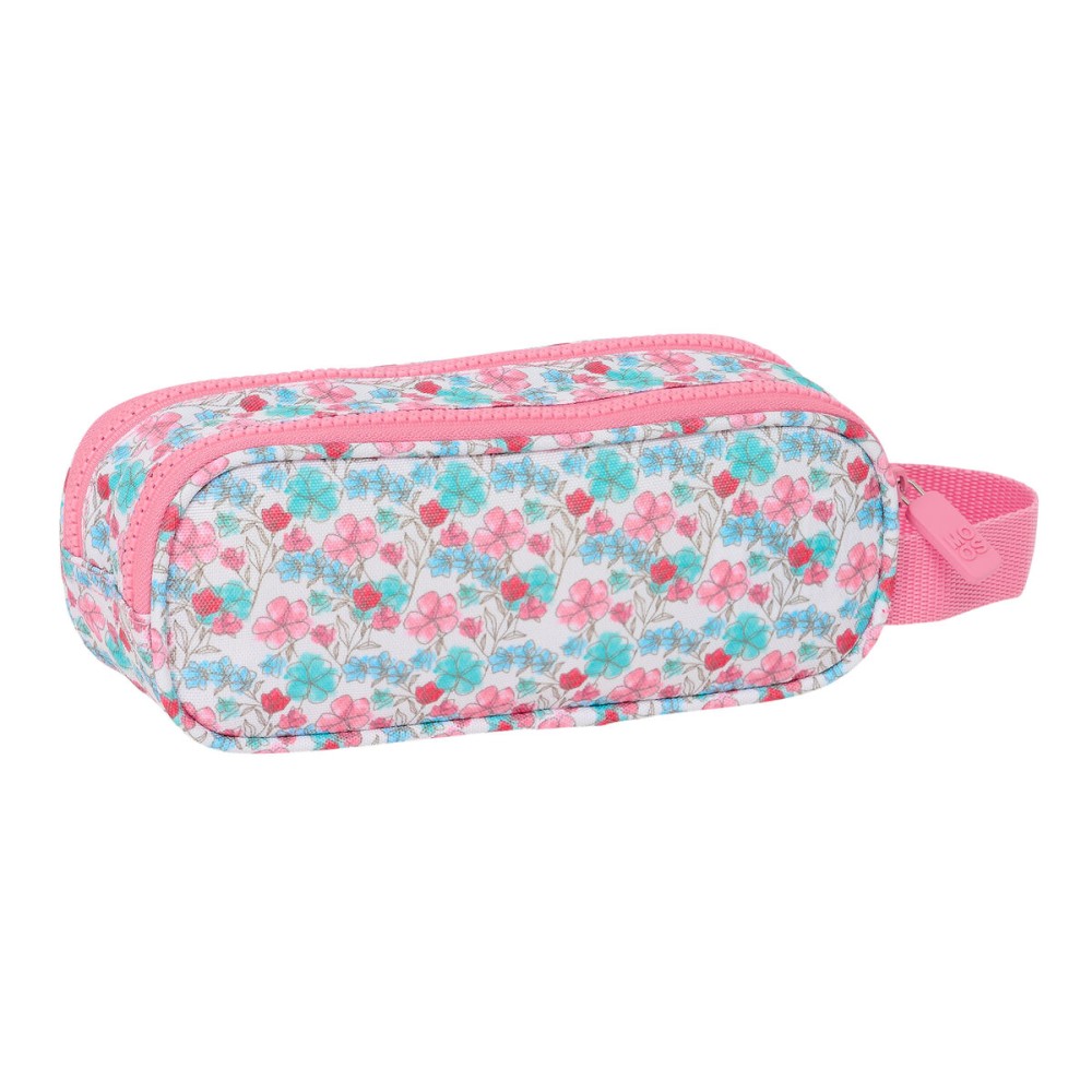 Trousse Fourre-Tout Double Moos Flores Multicouleur 21 x 8 x 6 cm