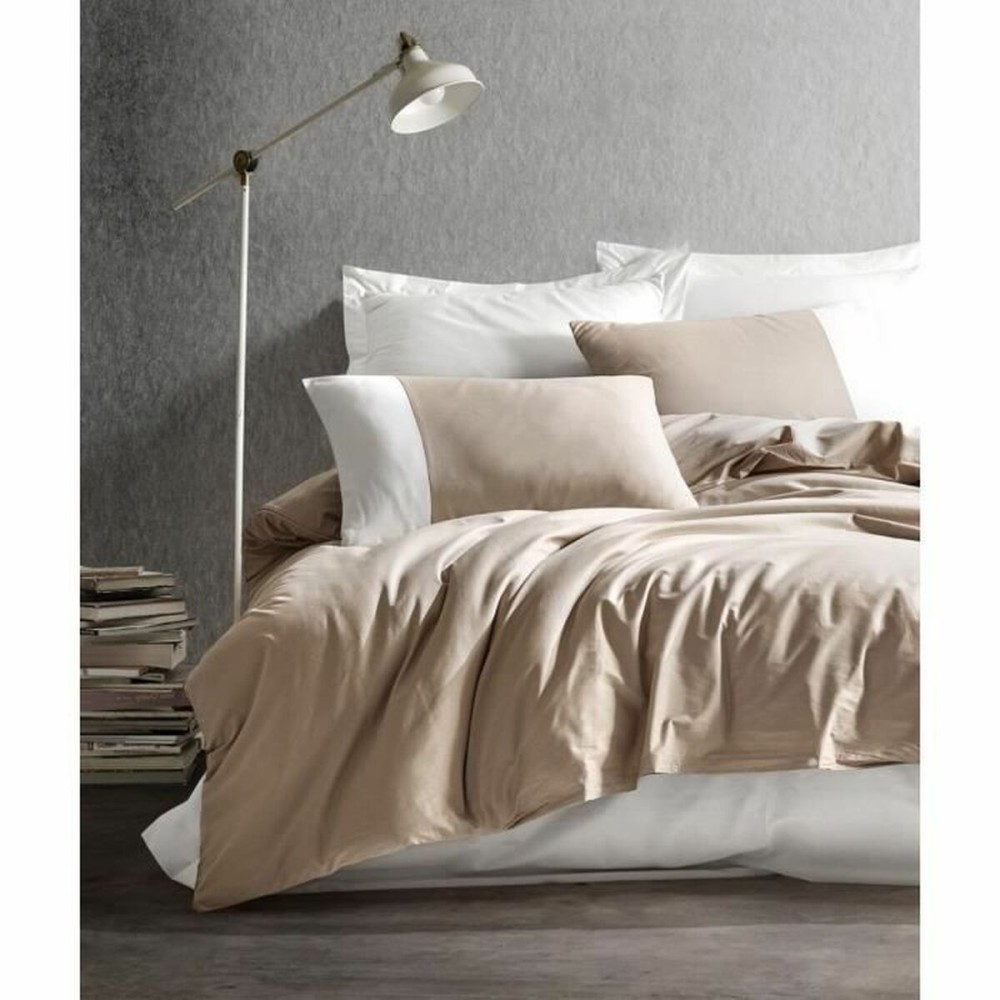 Parure de couette Blanc Marron 220 x 240 cm
