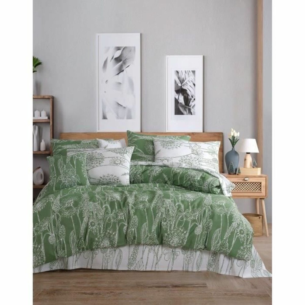 Parure de couette Vert Lit king size 3 Pièces
