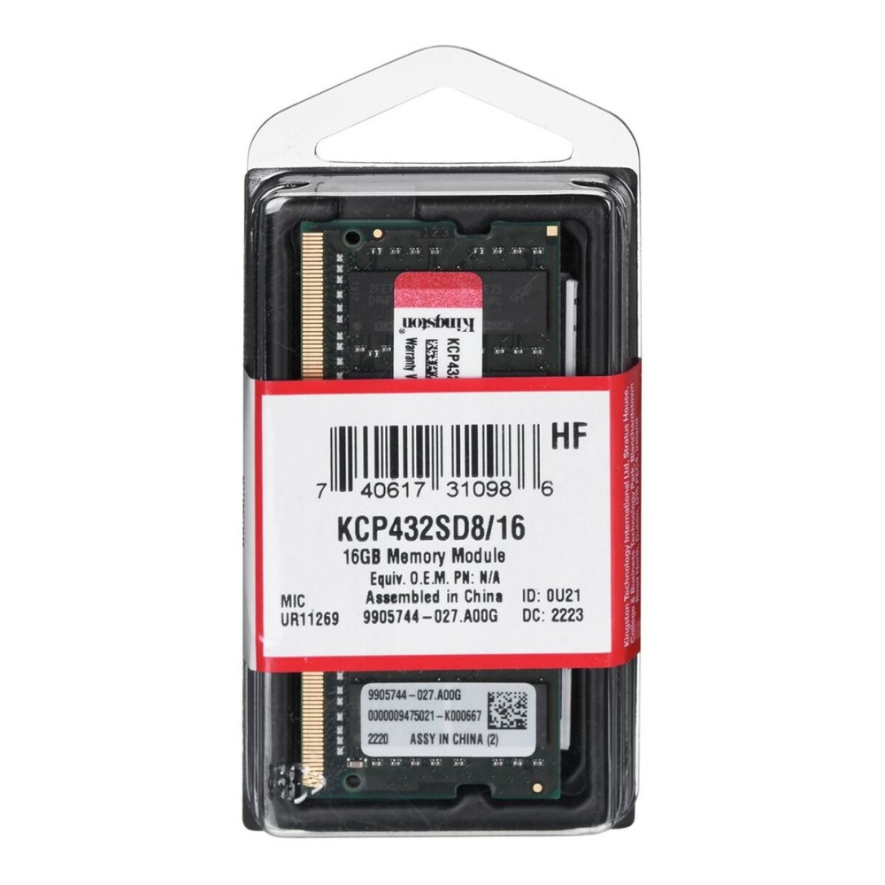 RAM Memory Kingston KCP432SD8/16 16 GB DDR4 3200 MHz CL22