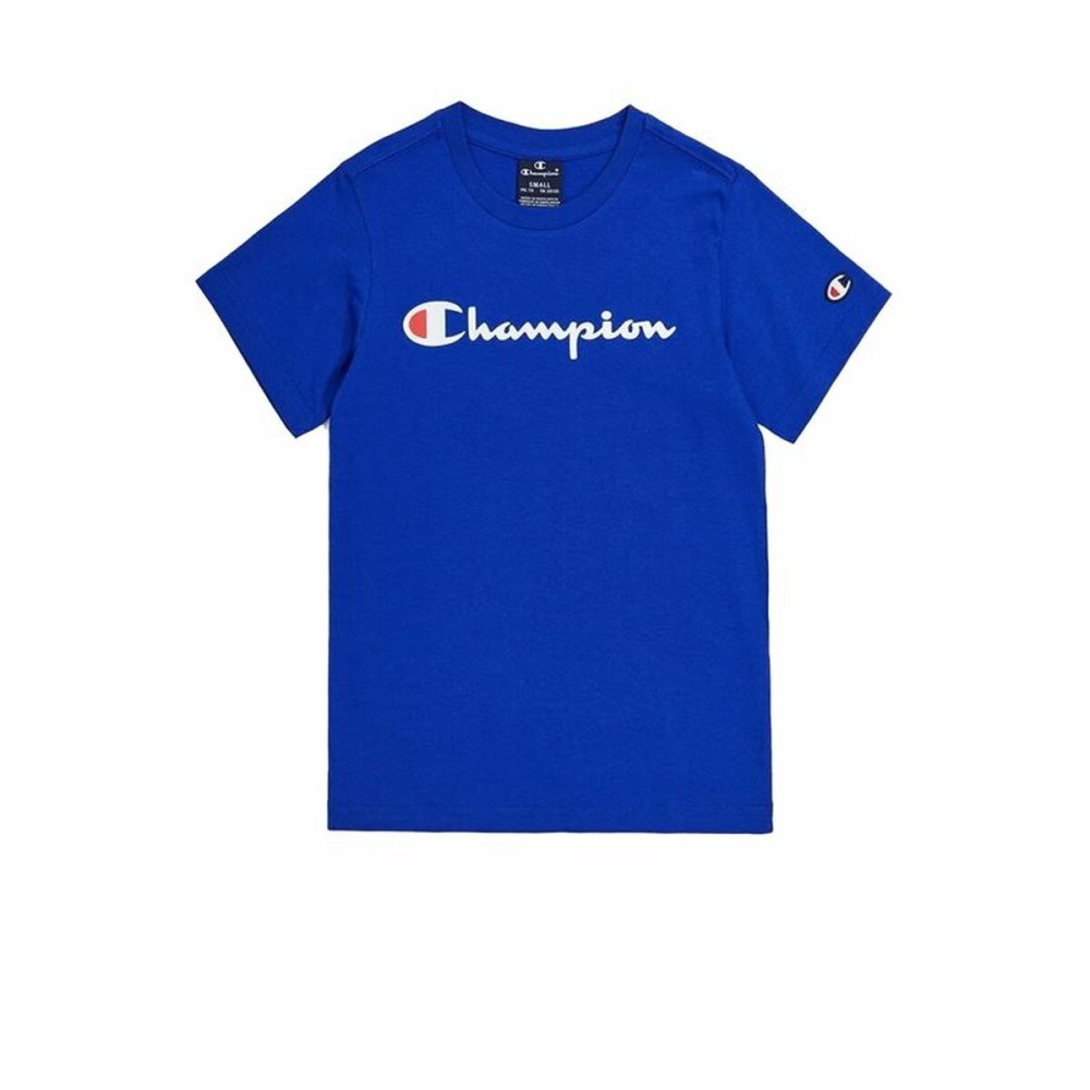 Child's Short Sleeve T-Shirt Champion Crewneck Blue