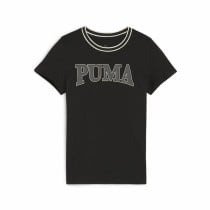 Child's Short Sleeve T-Shirt Puma QUAD G Black