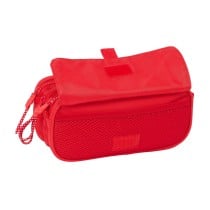 Trousse Fourre-Tout Triple Atlético Madrid Rouge 21,5 x 10 x 8 cm