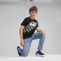 Kurzarm-T-Shirt für Kinder Puma Power Graphic Schwarz