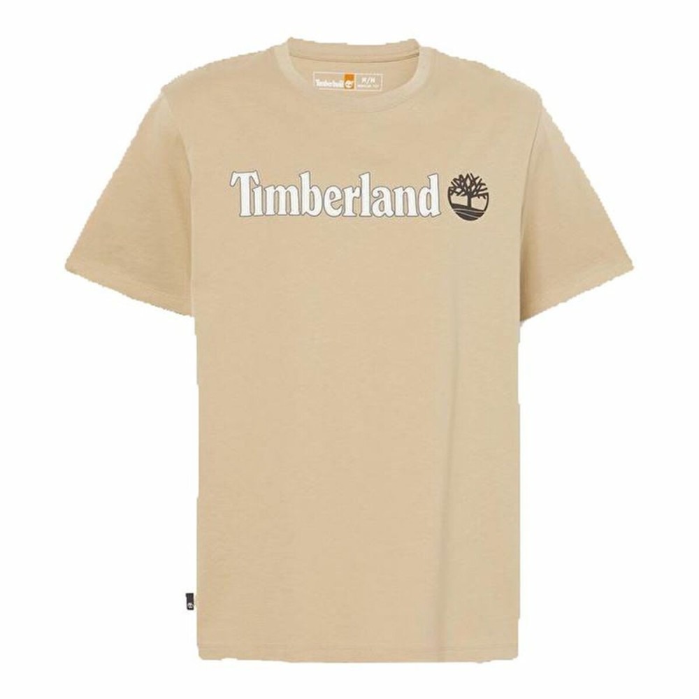 Herren Kurzarm-T-Shirt Timberland Kennebec River Linear Logo Hellbraun