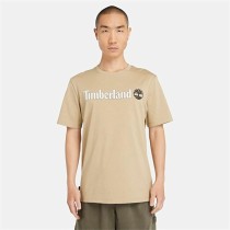 Men’s Short Sleeve T-Shirt Timberland Kennebec River Linear Logo Light brown