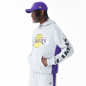 Sweat à capuche homme New Era La Lakers NBA Gris