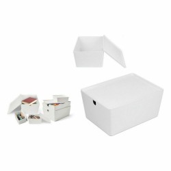 Stapelbare Organizer-Box Confortime mit Deckel 35 x 26 x 16 cm (6 Stück)