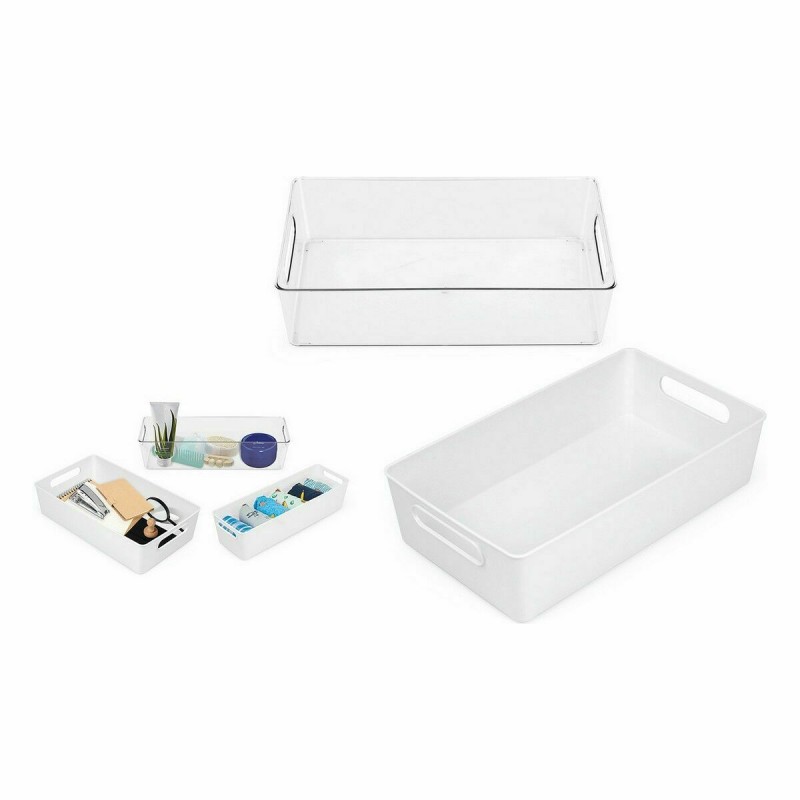 Multi-purpose basket Confortime White 38 x 22 x 9,5 cm (10 Units)