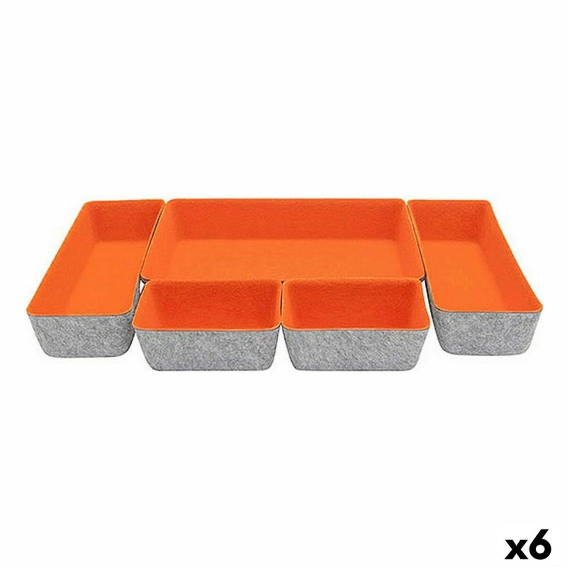 Korb-Set Confortime 5 Stücke Filz 27,5 x 20 x 5,3 cm (5 Stücke) (6 Stück)