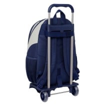 Cartable à roulettes Benetton Varsity Gris Blue marine 32 x 44 x 16 cm